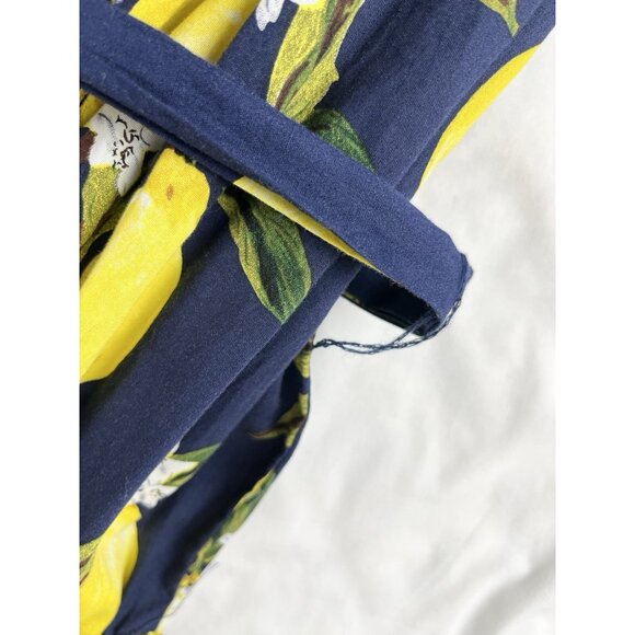INA Lemon Dress Navy Tiered Ruffles High-Low Tie Waist Short Sleeve Sz Sm Whimsy - Picture 6 of 8